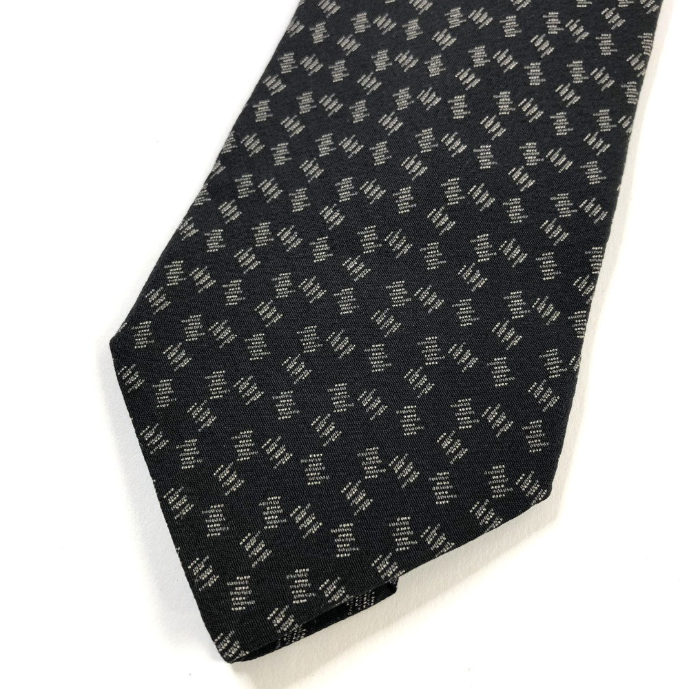 Armani Collezioni 100% Silk Neck Tie Men’s Geometric Black Gray 55 In